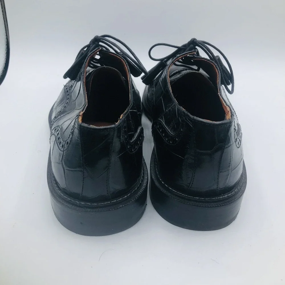 Brass Boot Men's shoes size 10M Black Patent‎ leather Dress Oxfords